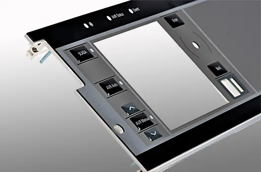 Folientastatur auf Trägerteil